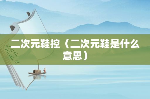 二次元鞋控（二次元鞋是什么意思）