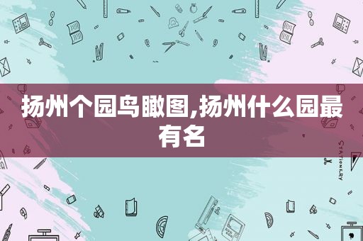 扬州个园鸟瞰图,扬州什么园最有名
