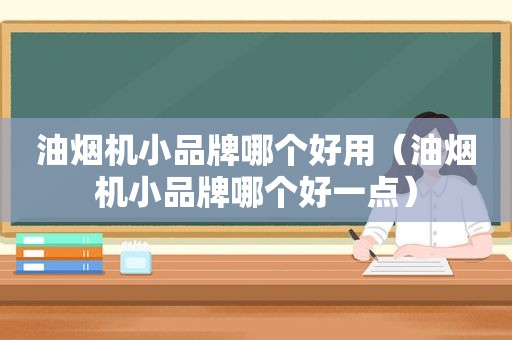 油烟机小品牌哪个好用（油烟机小品牌哪个好一点）