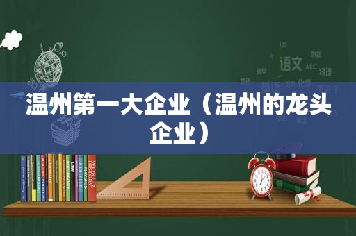 温州第一大企业（温州的龙头企业）