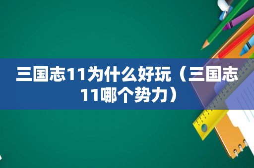 三国志11为什么好玩（三国志11哪个势力）