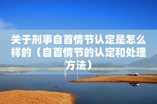关于刑事自首情节认定是怎么样的（自首情节的认定和处理方法）