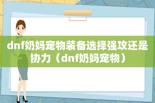 dnf奶妈宠物装备选择强攻还是协力（dnf奶妈宠物）
