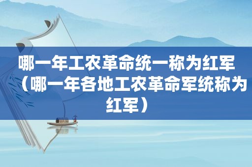 哪一年工农革命统一称为红军（哪一年各地工农革命军统称为红军）