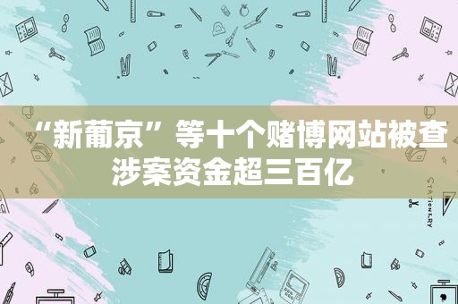 “ *** ”等十个 *** 网站被查 涉案资金超三百亿