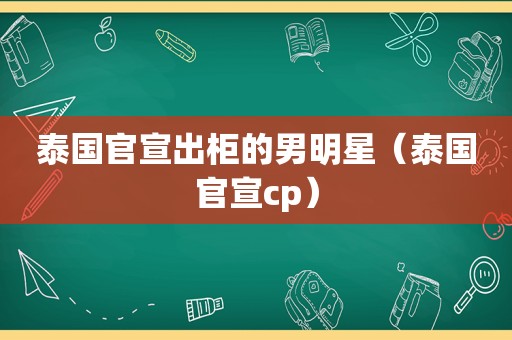 泰国官宣出柜的男明星（泰国官宣cp）