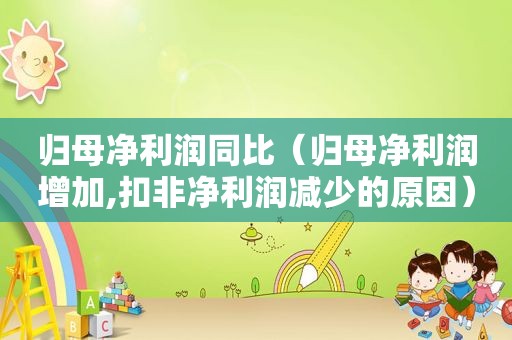 归母净利润同比（归母净利润增加,扣非净利润减少的原因）