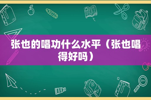 张也的唱功什么水平（张也唱得好吗）