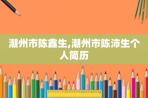 潮州市陈鑫生,潮州市陈沛生个人简历