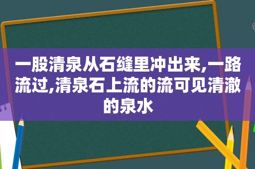 一股清泉从石缝里冲出来,一路流过,清泉石上流的流可见清澈的泉水  第1张
