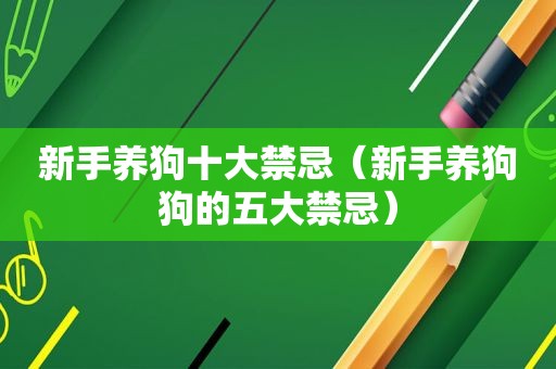 新手养狗十大禁忌（新手养狗狗的五大禁忌）