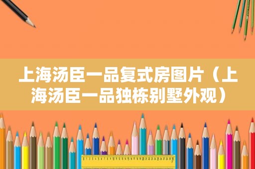 上海汤臣一品复式房图片（上海汤臣一品独栋别墅外观）