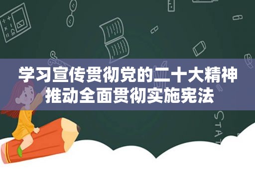 学习宣传贯彻党的二十大精神 推动全面贯彻实施宪法  第1张