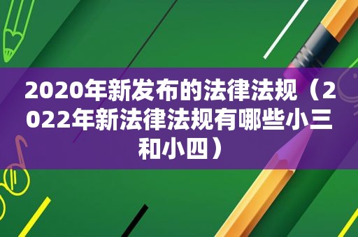 2020年新发布的法律法规（2022年新法律法规有哪些小三和小四）