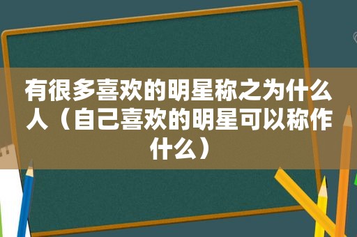 有很多喜欢的明星称之为什么人（自己喜欢的明星可以称作什么）
