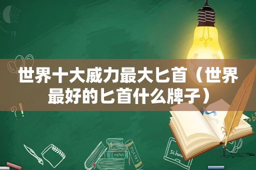 世界十大威力最大匕首（世界最好的匕首什么牌子）