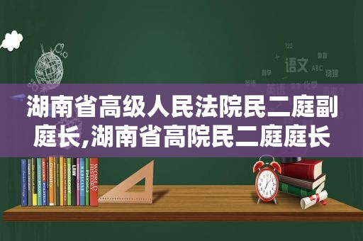 湖南省高级人民法院民二庭副庭长,湖南省高院民二庭庭长