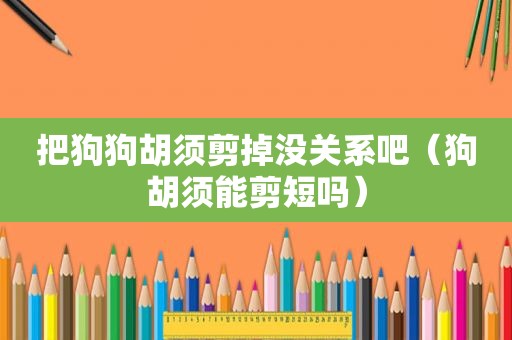 把狗狗胡须剪掉没关系吧（狗胡须能剪短吗）