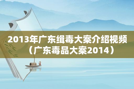 2013年广东缉毒大案介绍视频（广东 *** 大案2014）