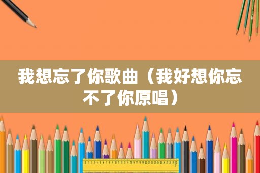我想忘了你歌曲（我好想你忘不了你原唱）