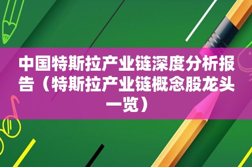 中国特斯拉产业链深度分析报告（特斯拉产业链概念股龙头一览）