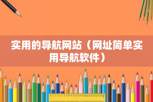 实用的导航网站（网址简单实用导航软件）