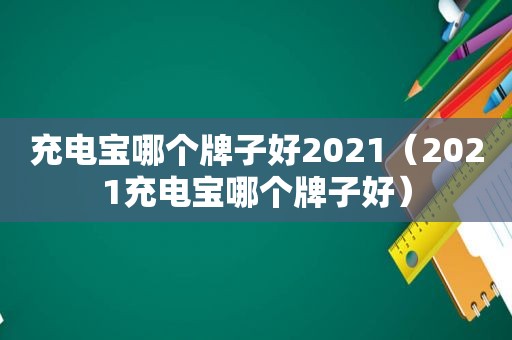 充电宝哪个牌子好2021（2021充电宝哪个牌子好）