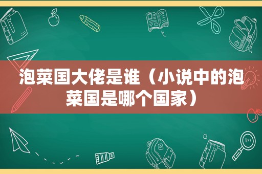 泡菜国大佬是谁（小说中的泡菜国是哪个国家）