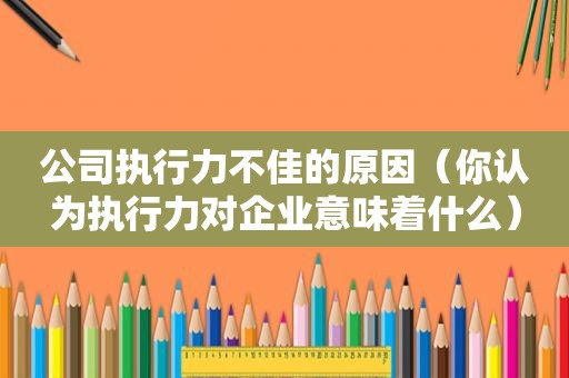 公司执行力不佳的原因（你认为执行力对企业意味着什么）