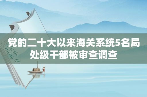 党的二十大以来海关系统5名局处级干部被审查调查