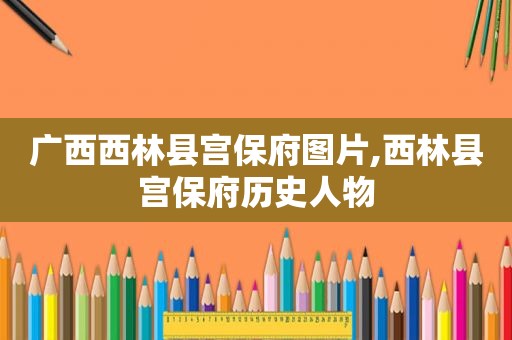 广西西林县宫保府图片,西林县宫保府历史人物