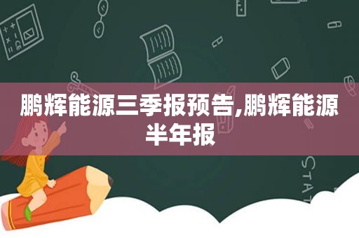 鹏辉能源三季报预告,鹏辉能源半年报