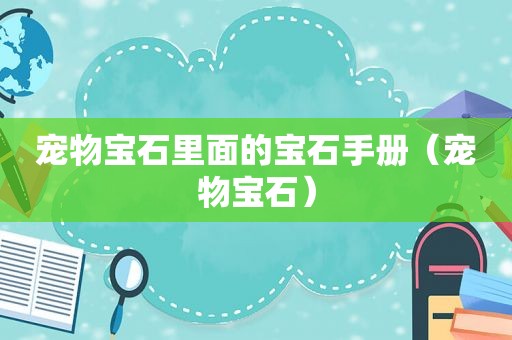 宠物宝石里面的宝石手册(宠物宝石)