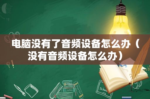 电脑没有了音频设备怎么办（没有音频设备怎么办）