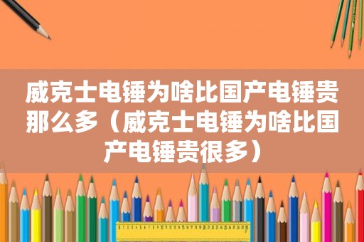 威克士电锤为啥比国产电锤贵那么多（威克士电锤为啥比国产电锤贵很多）