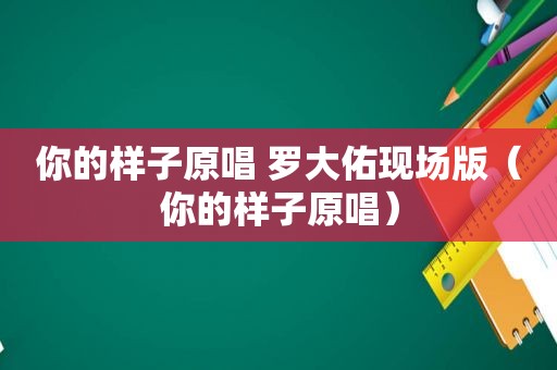 你的样子原唱 罗大佑现场版（你的样子原唱）