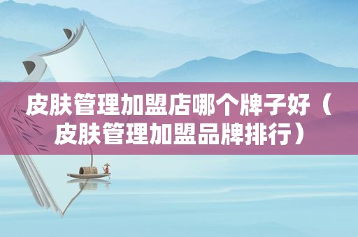 皮肤管理加盟店哪个牌子好（皮肤管理加盟品牌排行）
