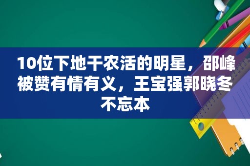 10位下地干农活的明星，邵峰被赞有情有义，王宝强郭晓冬不忘本