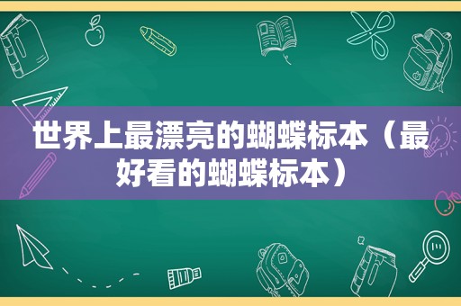 世界上最漂亮的蝴蝶标本（最好看的蝴蝶标本）