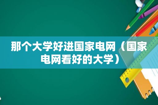 那个大学好进国家电网（国家电网看好的大学）