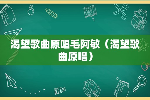 渴望歌曲原唱毛阿敏（渴望歌曲原唱）