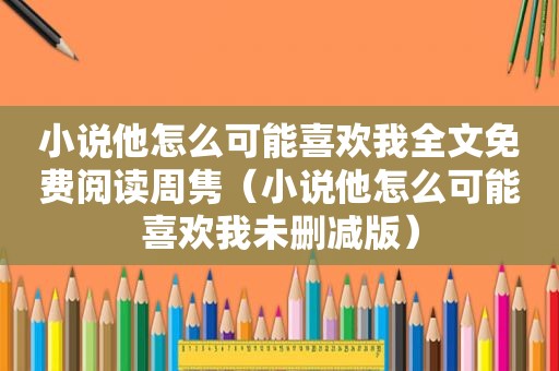 小说他怎么可能喜欢我全文免费阅读周隽（小说他怎么可能喜欢我未删减版）