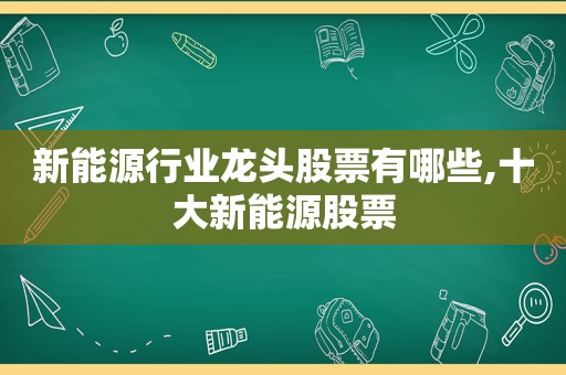 新能源行业龙头股票有哪些,十大新能源股票