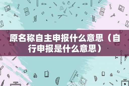原名称自主申报什么意思（自行申报是什么意思）