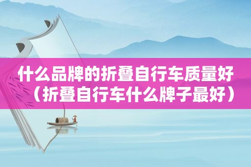 什么品牌的折叠自行车质量好（折叠自行车什么牌子最好）