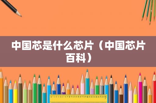 中国芯是什么芯片（中国芯片百科）