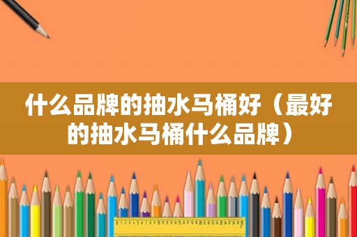 什么品牌的抽水马桶好（最好的抽水马桶什么品牌）