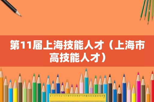 第11届上海技能人才（上海市高技能人才）
