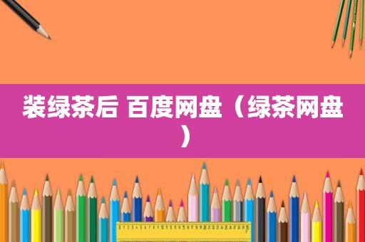 装绿茶后 百度网盘（绿茶网盘）