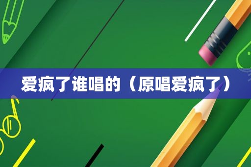 爱疯了谁唱的（原唱爱疯了）